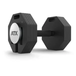 Ensemble complet avec une paire d'haltères octogonales ATX 2 x 24 kg avec support de rangement