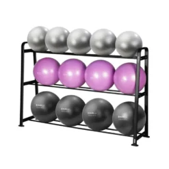 Ensemble complet de fitness pour salle de sport professionnelle - Rack de stockage avec ballons de gymnastique x13