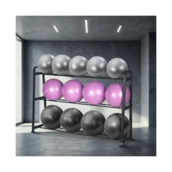 Ensemble complet de fitness pour salle de sport professionnelle - Rack de stockage avec ballons de gymnastique x13
