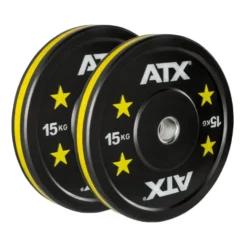 Ensemble économique - Pack barre de musculation et 100 kg de bumper plates ATX pour haltérophilie