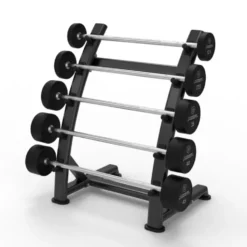 Ensemble de 5 barres droites monoblocs pré-chargées Titanium Strength de 10 à 30 kg avec rack de stockage inclus - SFB-100KG-SET