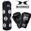 Ensemble de matériel de boxe pour adulte - Gants de boxe et sac avec zones de frappe numérotées