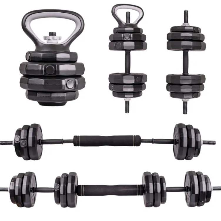 Ensemble d'haltère en ciment 6 en 1 pour exercices de musculation à domicile - 40 kg