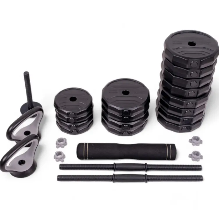 Ensemble d'haltère en ciment 6 en 1 pour exercices de musculation à domicile - 40 kg