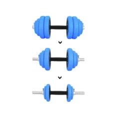Ensemble d'haltères avec 16 disques de poids pour entraînement de musculation