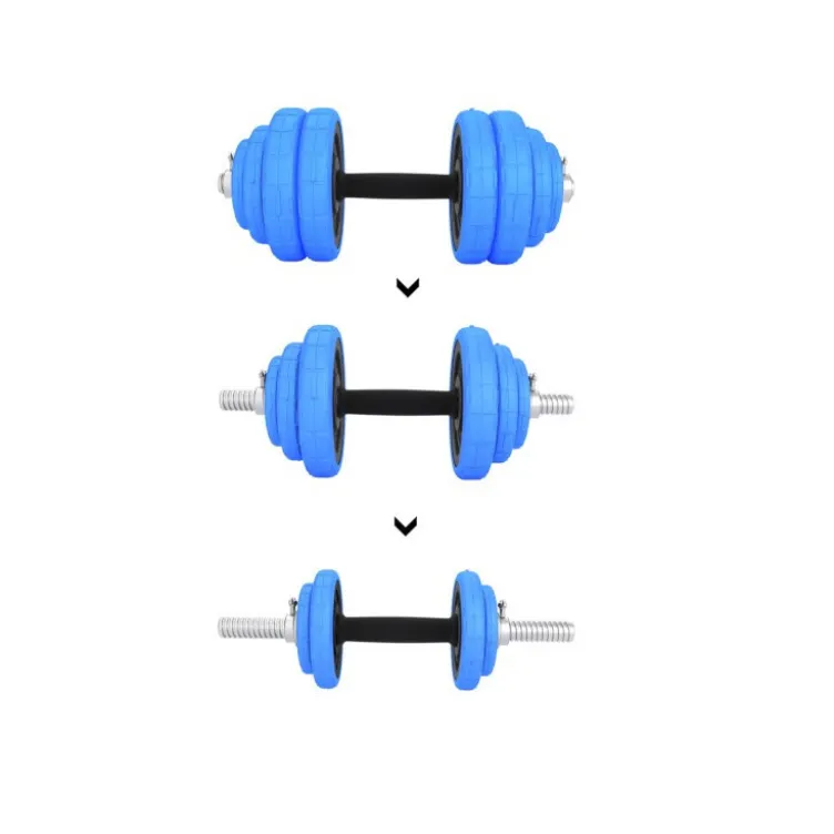 Ensemble d'haltères avec 16 disques de poids pour entraînement de musculation