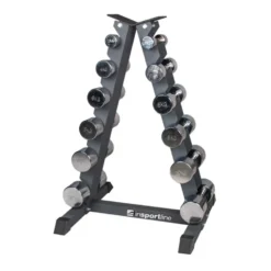 Ensemble d'haltères de musculation chromés 2 kg à 12 kg avec support de stockage en acier