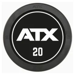 Ensemble d'haltères en acier avec revêtement caoutchouc de 5 kg jusqu'à 50 kg selon déclinaison avec logo ATX