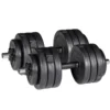 Ensemble d'haltères 2 x 17.5 kg avec colliers de serrage pour entraînement home-gym