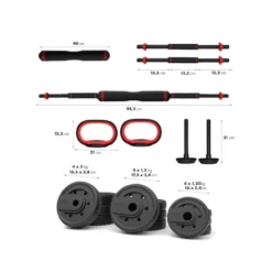 Ensemble d'haltérophilie 6 en 1 pour homegym avec barre de liaison - 20 kg