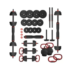 Ensemble d'haltérophilie 6 en 1 pour homegym avec barre de liaison - 20 kg