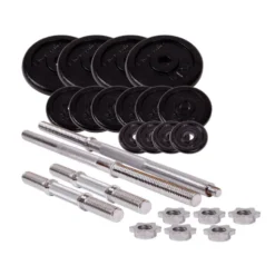 Ensemble haltères et barres avec mallette et matériaux robustes - 50 kg