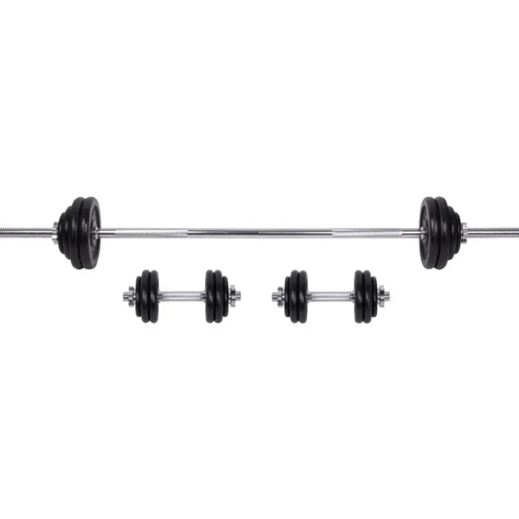 Ensemble haltères et barres avec mallette et matériaux robustes - 50 kg