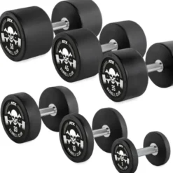 Ensemble professionnel d'haltères de 5 à 20 kg jusqu'à 5 à 50 kg au choix avec design ATX Barbell Club
