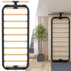 Espalier en bois de hêtre et acier design pour fitness et gymnastique à domicile avec barres de traction - 220 x 86 cm