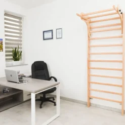 Espaliers d'intérieur en bois avec accessoires de musculation - 250 x 90 cm