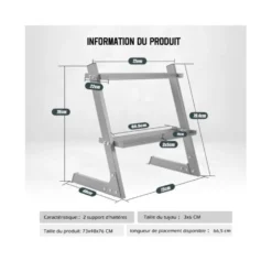 Etagère de rangement pour haltères à capacité maximale 200 kg