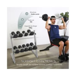 Etagère de rangement pour haltères à capacité maximale 200 kg