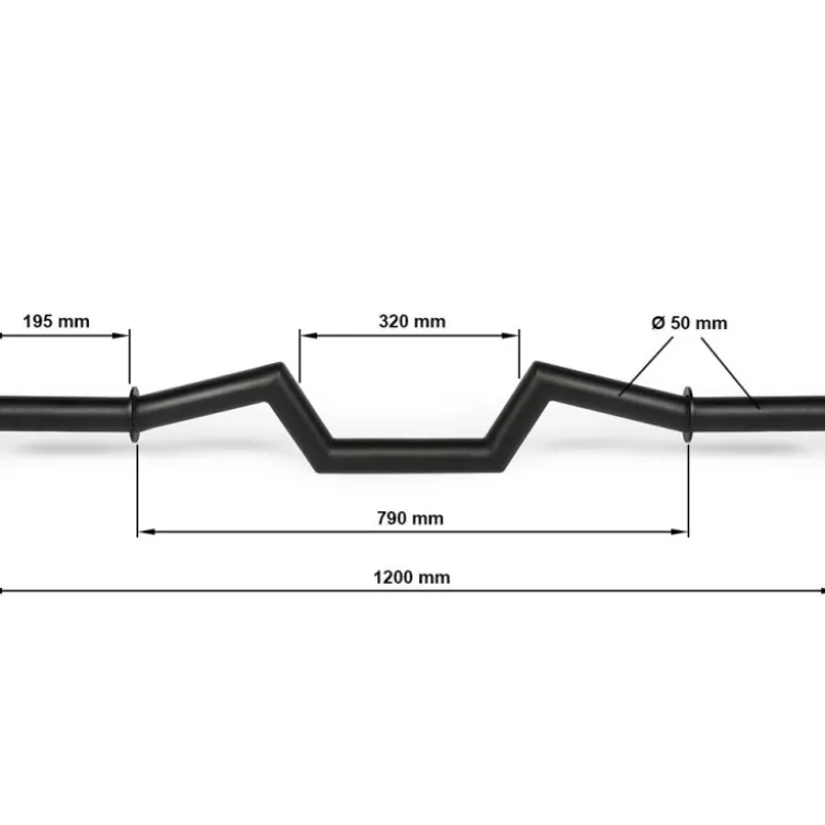 Fat bar Super SZ 120 cm avec gros diamètre de 5 cm - Design noir