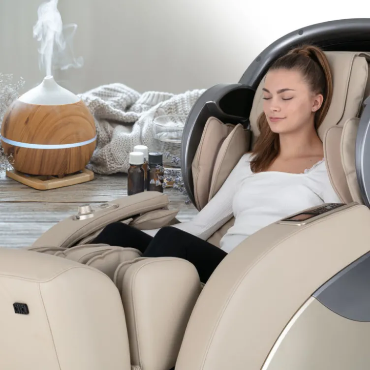 Fauteuil de massage relaxant haut de gamme avec fonction luminothérapie et aromathérapie - Détente musculaire