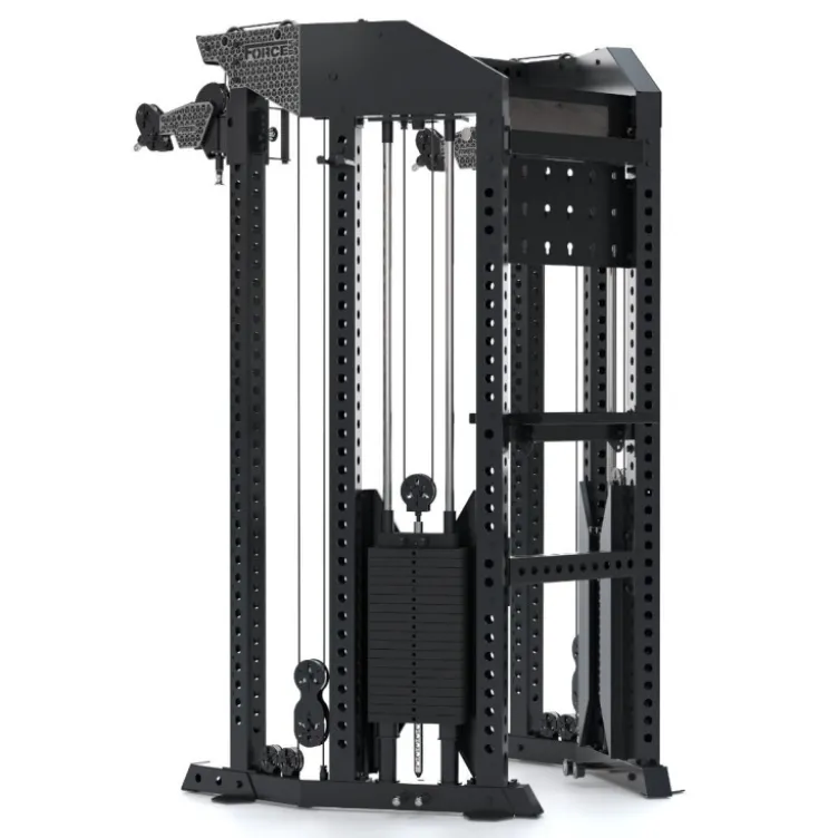 Functional Trainer Force USA - Rack de musculation à poulies doubles pour home gym et salle professionnelle - 2 x 90,7 kg