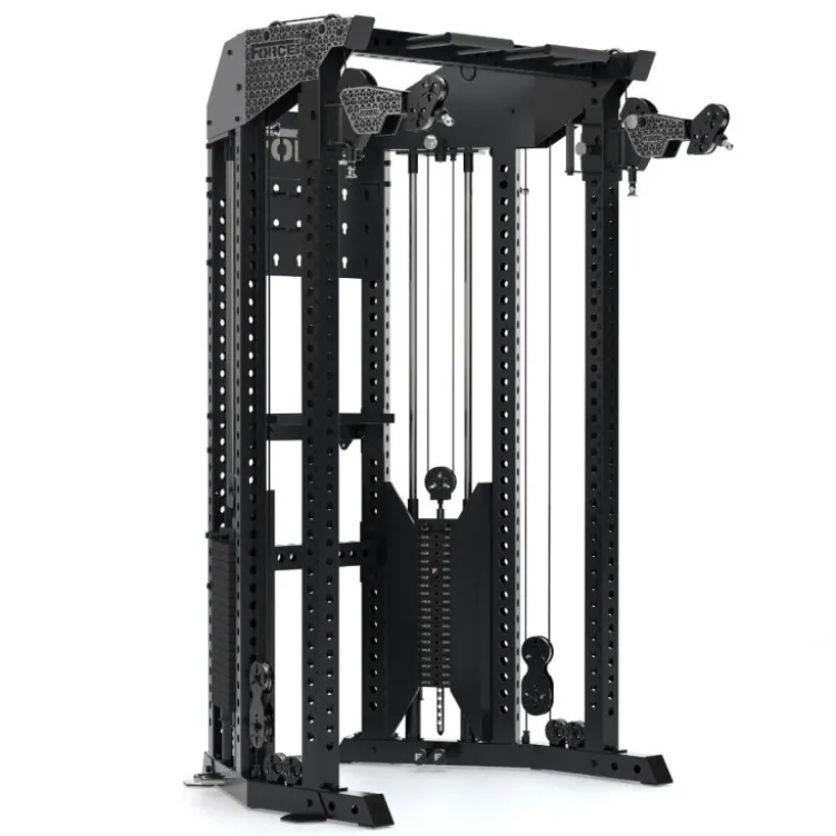 Functional Trainer Force USA - Rack de musculation à poulies doubles pour home gym et salle professionnelle - 2 x 90,7 kg
