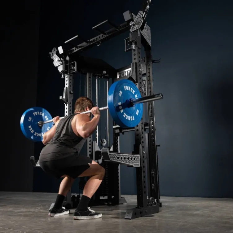 Functional Trainer Force USA - Rack de musculation à poulies doubles pour home gym et salle professionnelle - 2 x 90,7 kg
