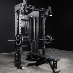 Functional Trainer Force USA - Rack de musculation à poulies doubles pour home gym et salle professionnelle - 2 x 90,7 kg