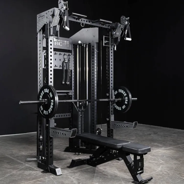 Functional Trainer Force USA - Rack de musculation à poulies doubles pour home gym et salle professionnelle - 2 x 90,7 kg