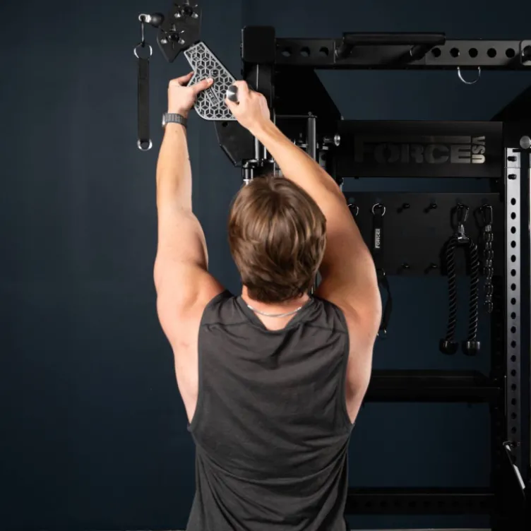 Functional Trainer Force USA - Rack de musculation à poulies doubles pour home gym et salle professionnelle - 2 x 90,7 kg