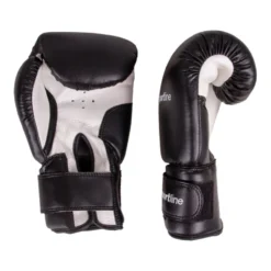 Gants de boxe noirs avec aération de la paume pour sports de combat - Cuir synthétique