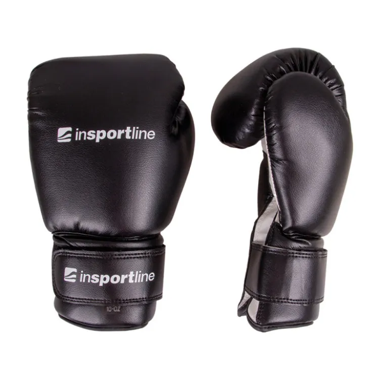 Gants de boxe noirs avec aération de la paume pour sports de combat - Cuir synthétique