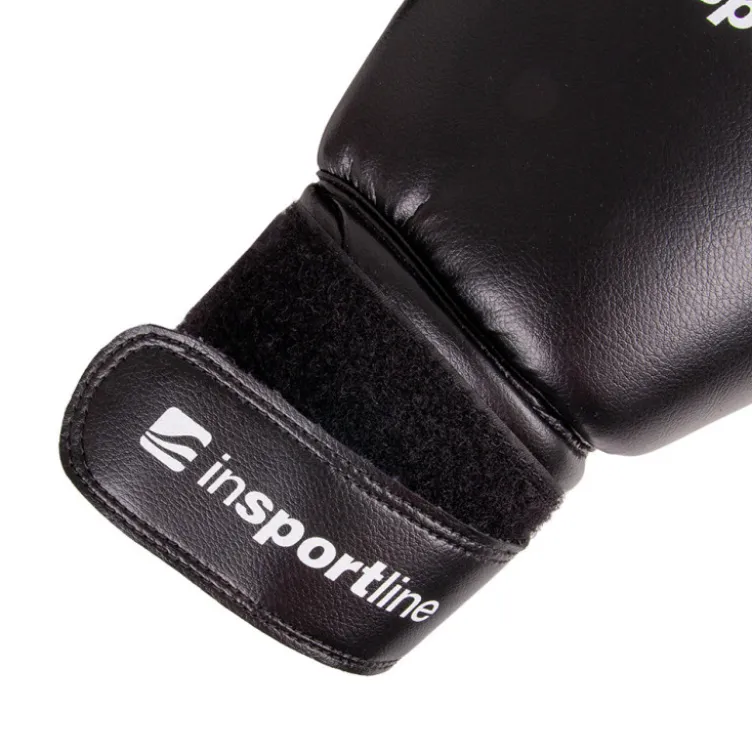 Gants de boxe noirs avec aération de la paume pour sports de combat - Cuir synthétique