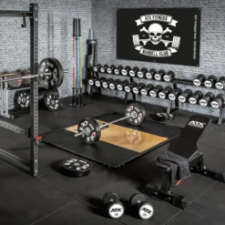 Grand drapeau ATX - Barbell club logo tête de mort