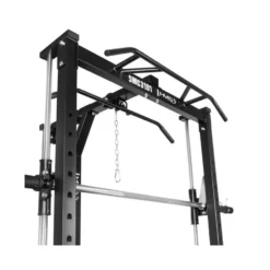 Half rack avec barre guidée et poulie haute et basse à charge libre - Capacité de charge 136 kg