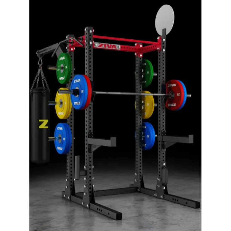 Half rack avec supports de rangement crochets en J et étagères d'urgence