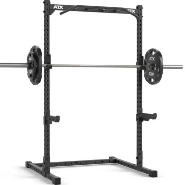 Half rack de musculation ATX série 500 de 195 cm avec barres de sécurité et crochets en J