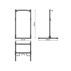Half rack de musculation avec poste à tractions et entraînement à la barre libre capacité 400 kg - Crochets en J inclus