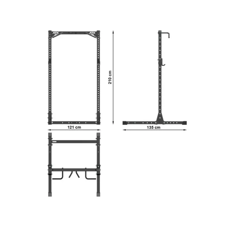Half rack de musculation avec poste à tractions et entraînement à la barre libre capacité 400 kg - Crochets en J inclus