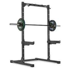 Half rack de musculation avec poste à tractions et entraînement à la barre libre capacité 400 kg - Crochets en J inclus