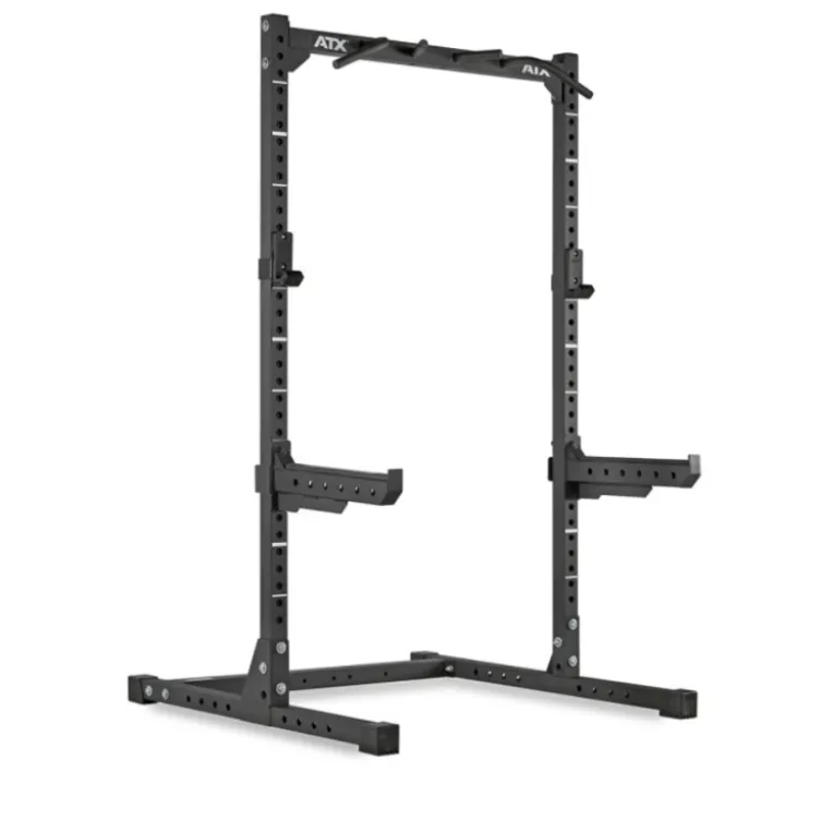 Half rack de musculation avec poste à tractions et entraînement à la barre libre capacité 400 kg - Crochets en J inclus