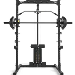 Half rack de musculation avec poulie à colonne de poids 100 kg et barre guidée - Série 500