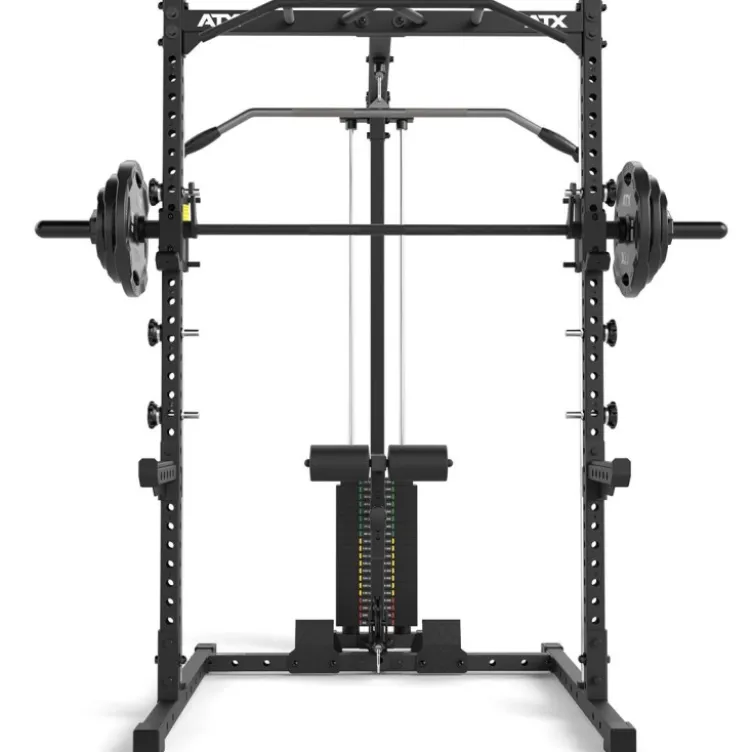 Half rack de musculation avec poulie à colonne de poids 100 kg et barre guidée - Série 500