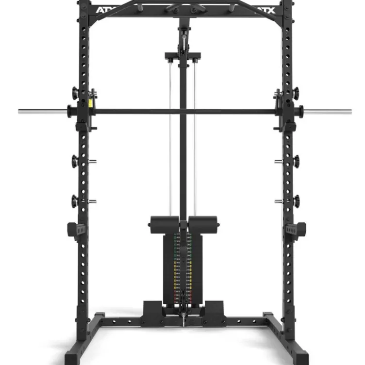 Half rack de musculation avec poulie à colonne de poids 100 kg et barre guidée - Série 500