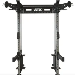 Half rack à fixation murale avec double colonne de poids de 90 kg et système à poulie pivotant ATX