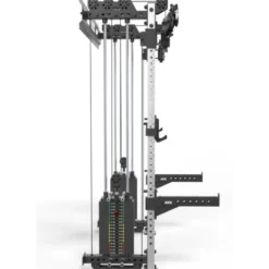 Half rack à fixation murale avec double colonne de poids de 90 kg et système à poulie pivotant ATX