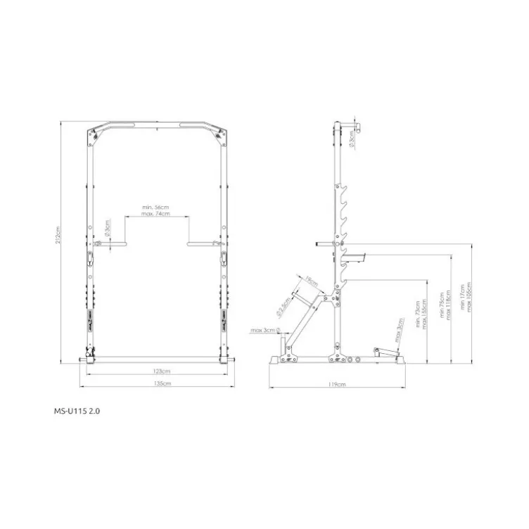 Half Rack Multi-equipé capacité de charge 250 kg - Support pour sac de frappe