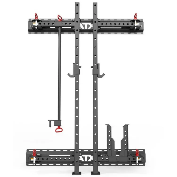 Half Rack mural et pliable ATX compact hauteur 198 cm avec crochet en J pour Home-Gym
