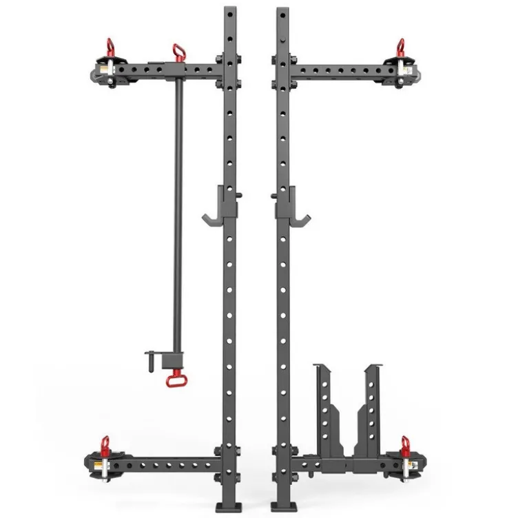 Half Rack mural et pliable ATX compact hauteur 198 cm avec crochet en J pour Home-Gym