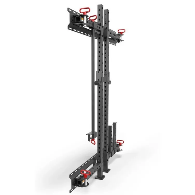 Half Rack mural et pliable ATX compact hauteur 198 cm avec crochet en J pour Home-Gym